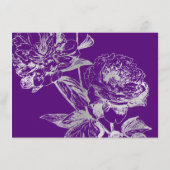 Hochzeitsgast-Informationen Floral Silver Lila Begleitkarte (Rückseite)