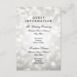 Hochzeitsgast-Informationen Silver Glitzer Lights Begleitkarte