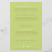 Hochzeitsgast-Informationen über Tulpengrün (Rückseite)