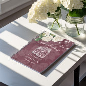 Hochzeitsgast Jar Hydrangea String Lights Notizblock