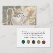 Hochzeitsgast-Kleidungscode Begleitkarte (Vorne/Hinten)