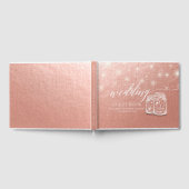 Hochzeitsgast Mason Jar String Light Rose Gold Gästebuch (Voll)