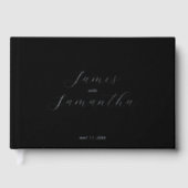Hochzeitsgast | Minimal Black Gästebuch (Vorderseite)