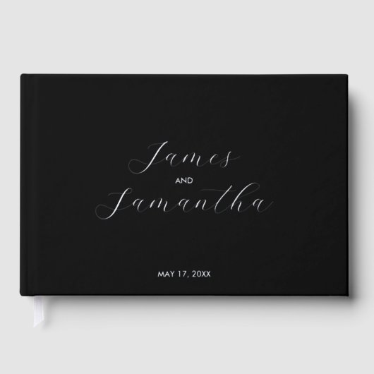 Hochzeitsgast | Minimal Black Gästebuch (Vorderseite)