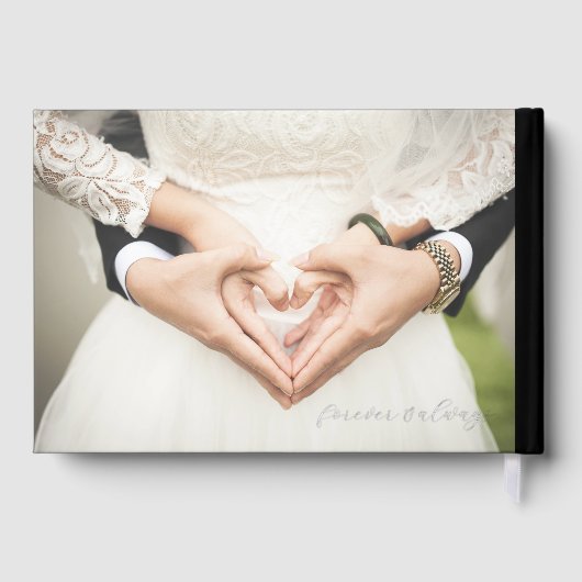 Hochzeitsgast | Minimal Black Gästebuch (Rückseite)