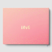 Hochzeitsgast Rose Blume Pink Gold Glitzer Gästebuch (Rückseite)