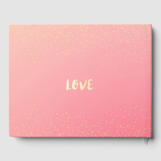 Hochzeitsgast Rose Blume Pink Gold Glitzer Gästebuch (Rückseite)