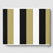 Hochzeitsgast Schwarzes Gold Weiße Streifen Muster Gästebuch (Rückseite)