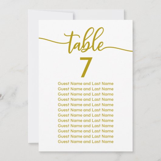 Hochzeitsgast-Sitzmöbel Elegante Goldkalligrafie Einladung (Vorderseite)