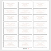 Hochzeitsgast, voradressiert Labels Rose Gold A200 (Blatt)