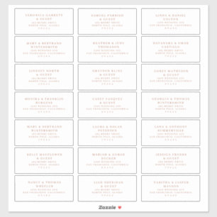 Hochzeitsgast, voradressiert Labels Rose Gold A200