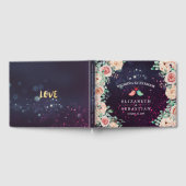 HochzeitsgastBuch Chic Floral Lila Sparkle Gästebuch (Voll)