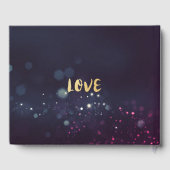 HochzeitsgastBuch Chic Floral Lila Sparkle Gästebuch (Rückseite)