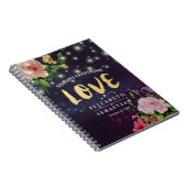 HochzeitsgastBuch Chic Floral Lila Sparkle Notizblock (Rechte Seite)
