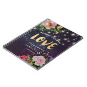 HochzeitsgastBuch Chic Floral Lila Sparkle Notizblock (Linke Seite)