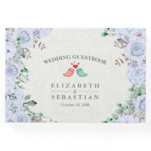 HochzeitsgastBuch Light Blue Watercolor Floral
