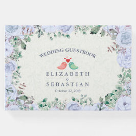 HochzeitsgastBuch Light Blue Watercolor Floral Gästebuch