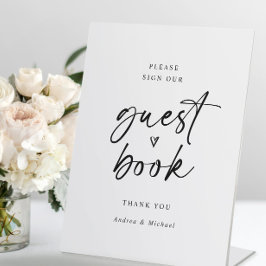 HochzeitsgastBuch Moderne Minimalistische Handschr Sockelschild