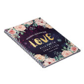 HochzeitsgastBuch Modernes, florales Lila Gold Scr Notizblock (Rechte Seite)