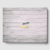 HochzeitsgastBuch Watercolor Floral Rustikales Hol Gästebuch (Rückseite)