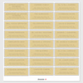 Hochzeitsgäste 24 Imitate Goldadressen Aufkleber (Blatt)