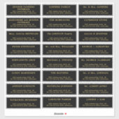 Hochzeitsgäste 24 individuelle, schwarze Adresseti Aufkleber (Blatt)