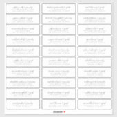 Hochzeitsgäste Adresse Modernes, einfaches Design Aufkleber (Blatt)