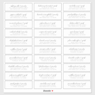 Hochzeitsgäste Adresse Modernes, einfaches Design Aufkleber