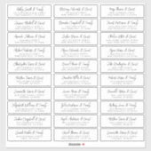 Hochzeitsgäste Adresse Modernes, einfaches Design Aufkleber (Blatt)