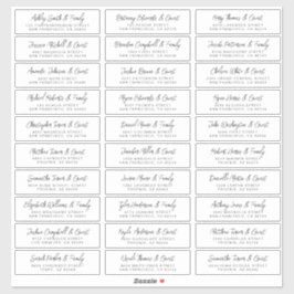 Hochzeitsgäste Adresse Modernes, einfaches Design Aufkleber