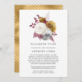 Hochzeitsgäste aus Weiß, Burgund und Gold Ankündigung (Vorne/Hinten)