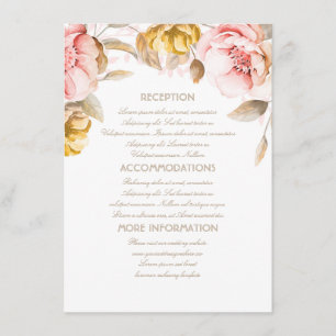 Hochzeitsgäste in Gold und Blush Begleitkarte