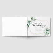 Hochzeitsgäste und Wünsche geometrische Grünfläche Gästebuch (Voll)