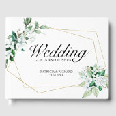 Hochzeitsgäste und Wünsche geometrische Grünfläche Gästebuch (Vorderseite)