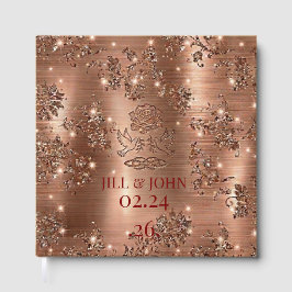 Hochzeitsgästebuch Elegante Rose Gold Floral Gästebuch