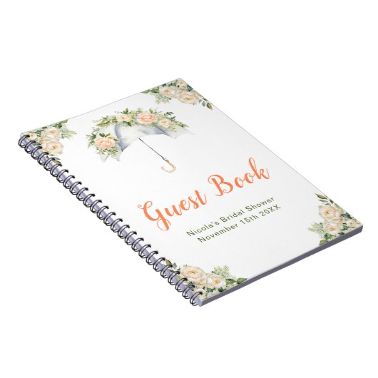 Hochzeitsgästebuch mit floralem Schirm Notizblock (Rechte Seite)