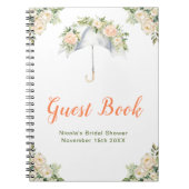 Hochzeitsgästebuch mit floralem Schirm Notizblock (Vorderseite)