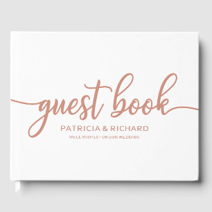 Hochzeitsgästebuch Rose Gold Chic Kalligrafie Gästebuch