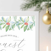 Hochzeitsgästebuch-Schild im Winter Poster
