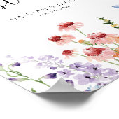 Hochzeitsgästebuch-Schild mit Wiesenwildblumen Poster (Ecke)