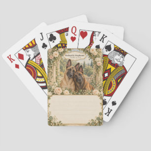 Hochzeitsgästebuch-Unterschriften-Deck mit Belgisc Spielkarten