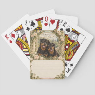 Hochzeitsgästebuch-Unterschriften-Deck mit Rottwei Spielkarten