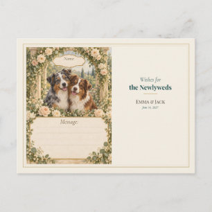 Hochzeitsgästebuch-Wünsche für Australian Shepherd Postkarte