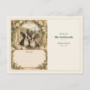 Hochzeitsgästebuch-Wünsche für Boston Terrier Postkarte