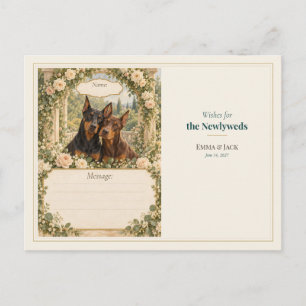 Hochzeitsgästebuch-Wünsche für Dobermann Postkarte