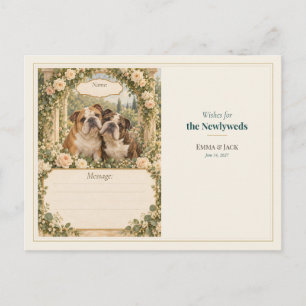 Hochzeitsgästebuch-Wünsche für Englische Bulldogge Postkarte