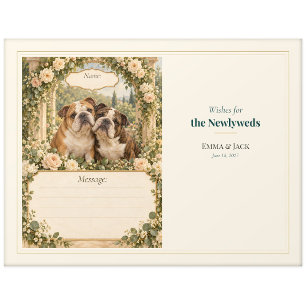 Hochzeitsgästebuch-Wünsche für Englische Bulldogge Postkarte