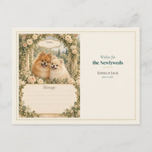 Hochzeitsgästebuch-Wünsche für Pomeranian Postkarte
