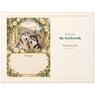 Hochzeitsgästebuch-Wünsche für Sibirische Huskies Postkarte