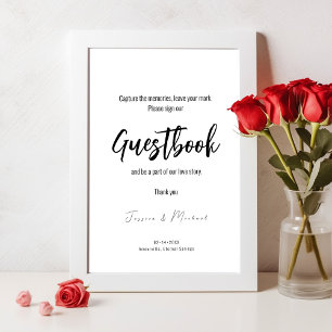 Hochzeitsgästebuch Zeichen Minimalistisch Elegant Poster